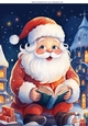 Happy Santa Reading His Book A4 (Three)
