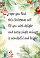 Lovely Red Berry & Holly A4 Card Front/Insert Verse (One)