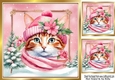 Lovely Cat in Hat & Scarf Pink Christmas 8x8 Frame (Two)
