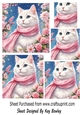 Lovely Cat In A Scarf Pink Roses Pyramids
