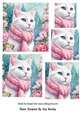 Pretty Cat In A Scarf Pink Roses Pyramids