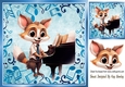 Cute Pianist in Blue Musical 8X8 Frame