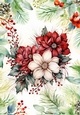 Pretty Winter Flowers In Red Berry & Holly A4 Frame