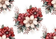 Pretty Winter Flowers With Red Berries Backing Paper (BIG)