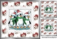 Pretty Winter Flowers With Penguins On Lace/ Backing Paper 8x8 Card