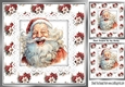 Pretty Winter Flowers With Santa On Lace/ Backing Paper 8x8 Card