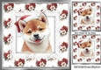Pretty Winter Flowers With Fox In Santa Hat On Lace 8x8 Card