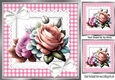 Pretty Pink Gingham and lace With Roses & Bows 8x8 (Two)
