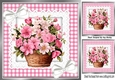 Pretty Pink Gingham and lace, Basket Of Flowers Flowers & Bows 8x8