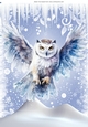 Lovely Snow Scene With White Owl A4 Four