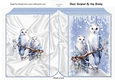 Lovely Snow Scene With White Owl Folded Book Three