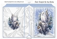 Lovely Snow Scene With White Owl Folded Book Four