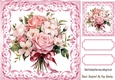 Pretty Pink Rose Bouquets In Scroll 8x8 Frame Two