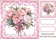 Pretty Pink Rose Bouquets In Scroll 8x8 Frame Three