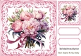 Pretty Pink Rose Bouquets In Scroll 8x8 Frame Four