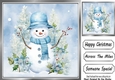 Lovely Winter Blue Christmas With Snowman 8x8 Six