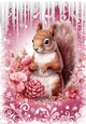 Lovely Pink Christmas With Snow/ Icicles A4 Four
