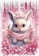 Lovely Pink Christmas With Snow/ Icicles A4 Three