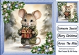 Cute Christmas Mouse With Blue Baubles 8x8 Two
