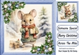 Cute Christmas Mouse With Blue Baubles 8x8 Three