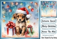 Cute Puppy In Santa Hat With Baubles 8x8 Two