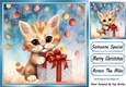 Cute Kitten With Present In Baubles 8x8 Frame Two