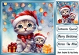 Cute Kittens In Santa Hat With Baubles 8x8 Three