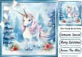 Cute Unicorns In Winter Scene 8x8 One