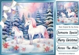 Cute Unicorns In Winter Scene 8x8 Two