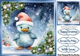 Cute Duck In Santa Hats With Baubles 8x8 Two