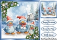 Cute Duck In Santa Hats With Baubles 8x8 Four