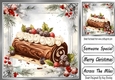 Lovely Red Berry & Holly 8x8 Card Front With Yummy Cake (Two)