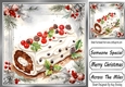 Lovely Red Berry & Holly 8x8 Card Front With Yummy Cake (Four)