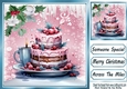 Lovely Delicious Pink Cake With Snow & Icicles 8x8 Three