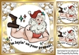 Gold & White Baubles With Santa Caption 8x8 Four