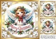 Gold & White Baubles With Angel 8x8 Three