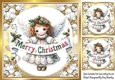 Gold & White Baubles With A Pretty Angel 8x8 Four