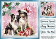 Lovely Pink Christmas With Snow/ Icicles 8x8 Animals Four