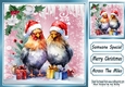 Lovely Pink Christmas With Snow/ Icicles 8x8 Animals Seven