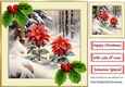 Red Poinsettias In The Winter With Holly 8x8 Cream/Gold Frame (Two)