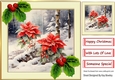 Red Poinsettias In The Winter With Holly 8x8 Cream/Gold Frame (Four)