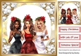 Christmas Gold/Cream Baubles Celebrations PARTY TIME! 8x8 Card Front