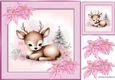 Pretty Deers With Pink Poinsettias 8x8 (Eight)