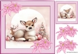 Pretty Deers With Pink Poinsettias 8x8 (Nine)