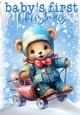 Babys 1st Christmas, With Cute Bear And Snow A4