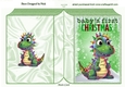 Cute Babys 1ST Christmas With Dino Lights Folded Book