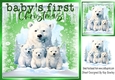 Babys 1st Christmas, With Cute Polar Bear Family And Snow 8X8 (Two)