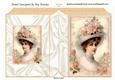 Elegant Vintage Lady With Roses Folded Book (One)