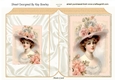 Elegant Vintage Lady With Roses Folded Book (Two)