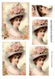 Elegant Vintage Lady With Roses Pyramids (Two)